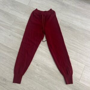 100% Cashmere Red/Wine Knit Jogger Pants